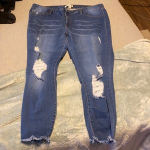 Plus size ripped jeans